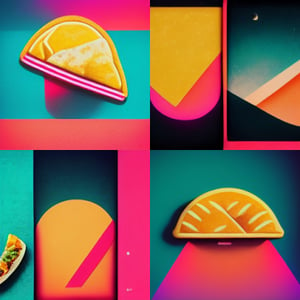 AI Art Taco Flatlays